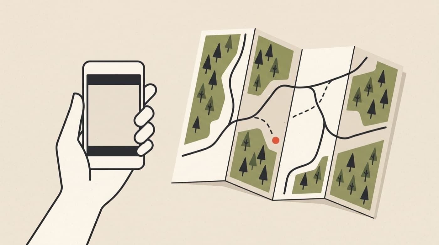 Illustration d'un téléphone et d'une carte servant à signaler la position précise d'un départ de feu