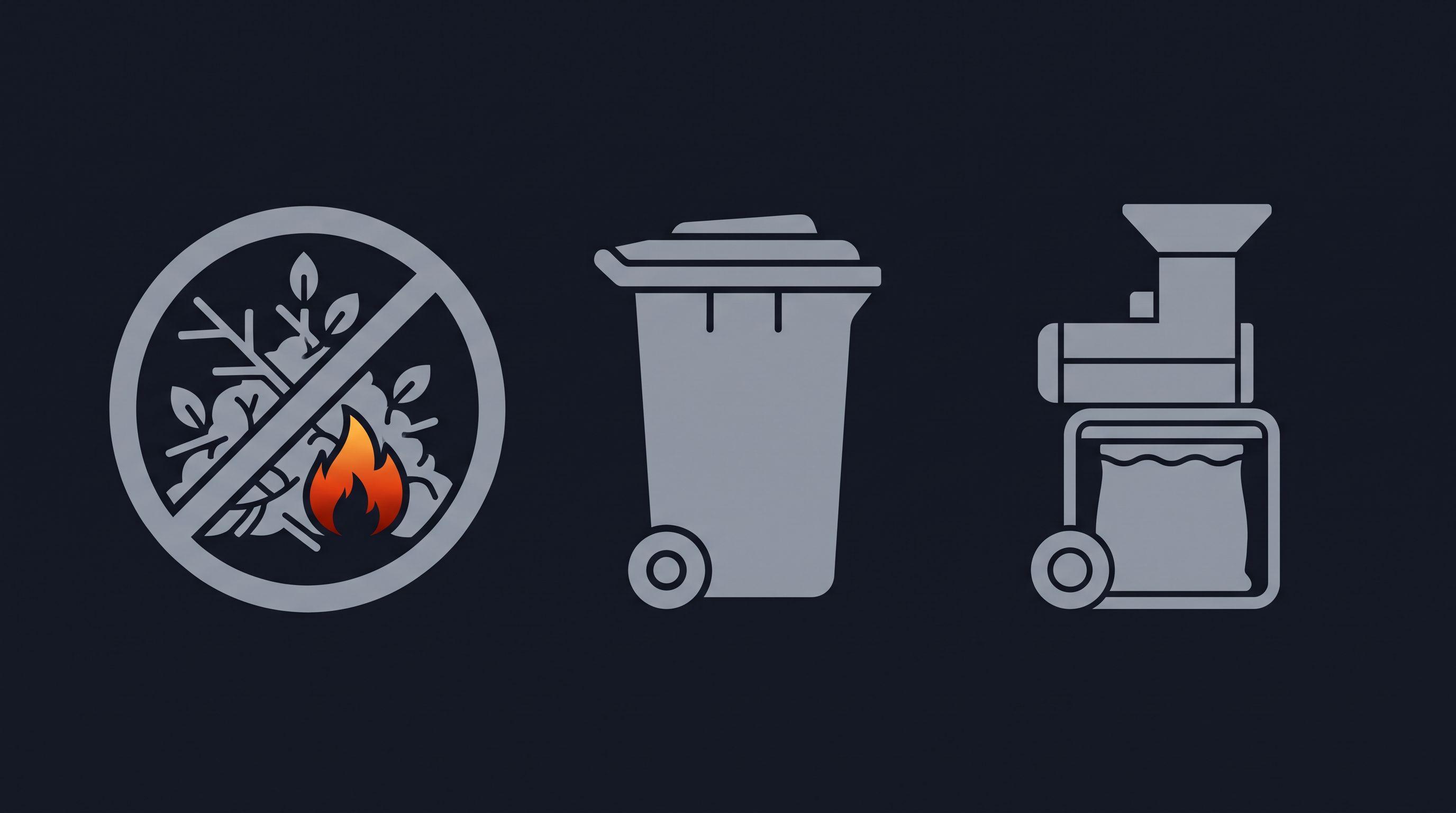 Illustration d'un tas de déchets verts de jardin à côté d'une remorque, suggérant l'évacuation en déchetterie
